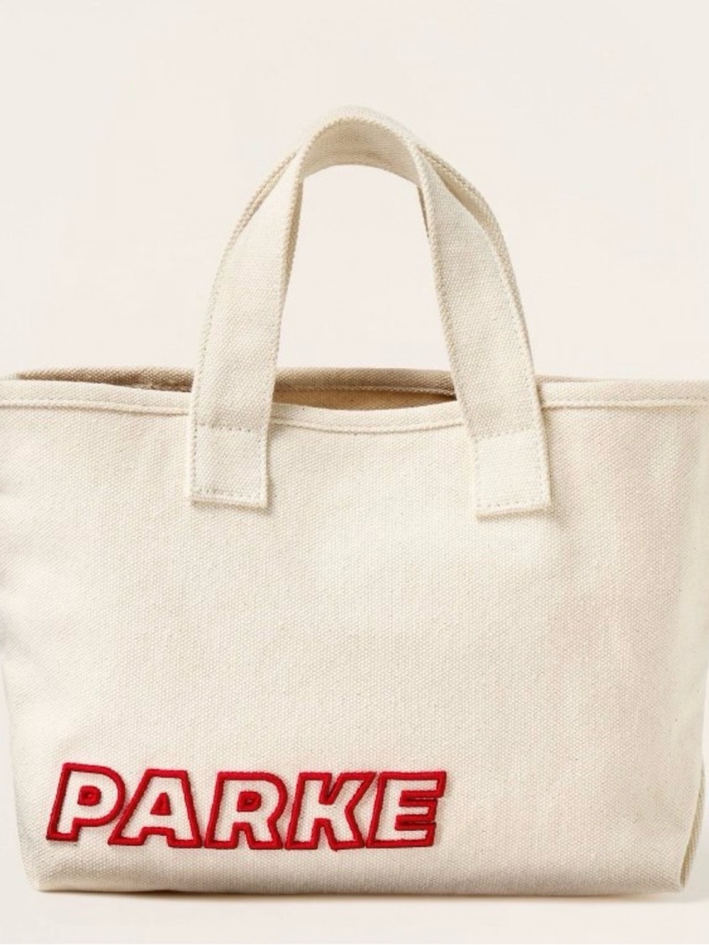 Parke x Target 🎯 Mini Cream Canvas Tote Bag with Red Logo